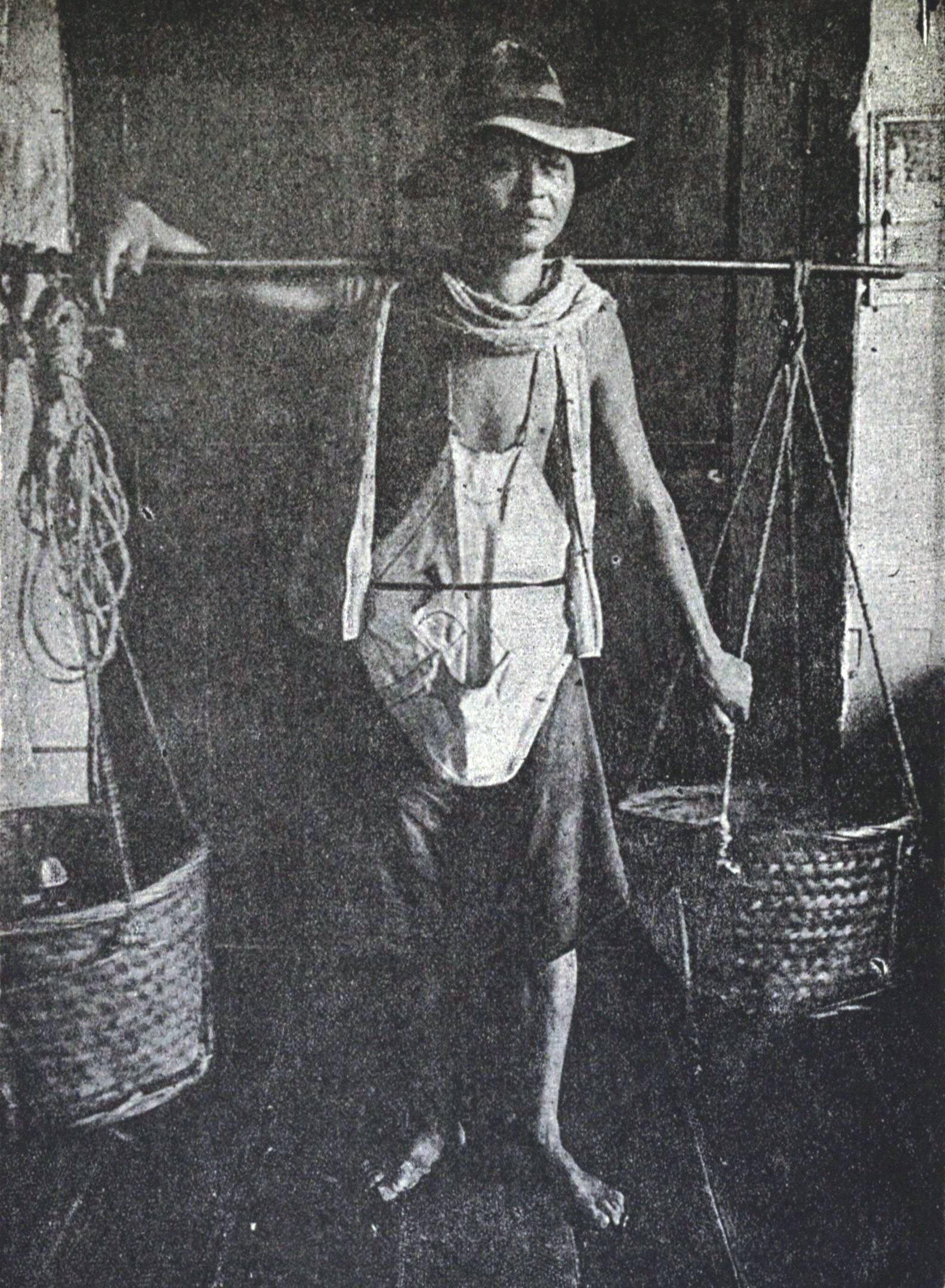 Chinese in the Philippines in 1899A Typical Chinese Coolie. Before and for some time after the American occupation, the corabao [sic] and coolie were the only competitors in the city’s heavy transportations.